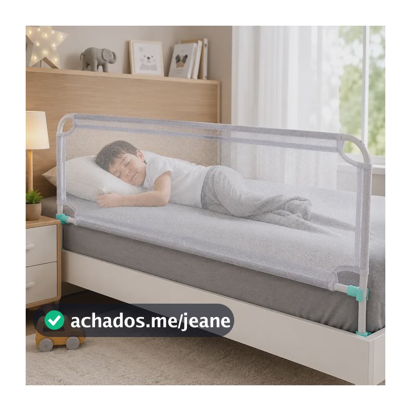 Barreira De Proteção Cama Infantil Tela Antiqueda Universal Branco Liso