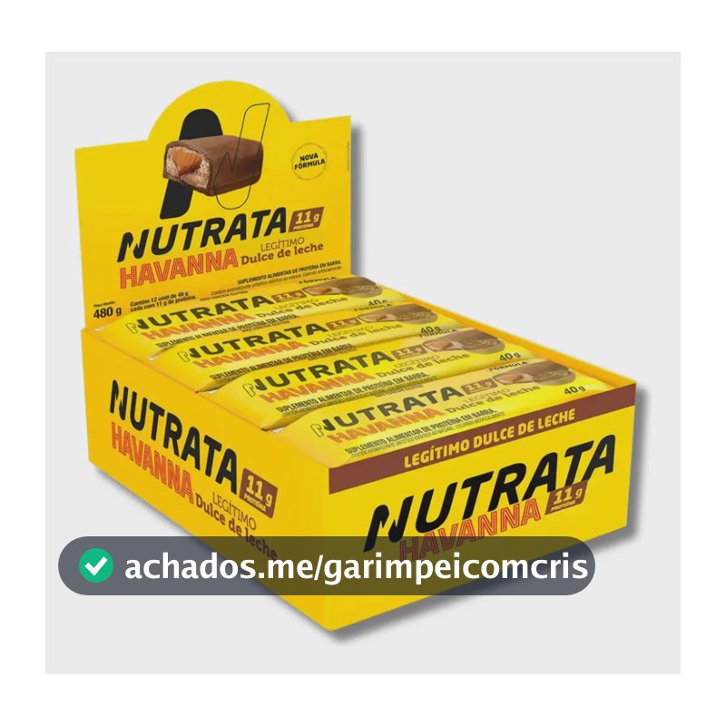 Caixa 12un Grego Bar Havanna 40g - Barra De Proteína Nutrata Doce De Leite