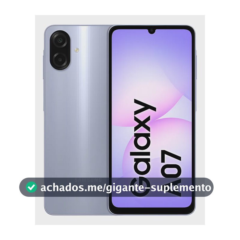 Celular Samsung Galaxy A07 128gb, 4gb, Câmera 50mp, Tela 6.7 , Proteção Ip54, Processador 6nm - Violeta