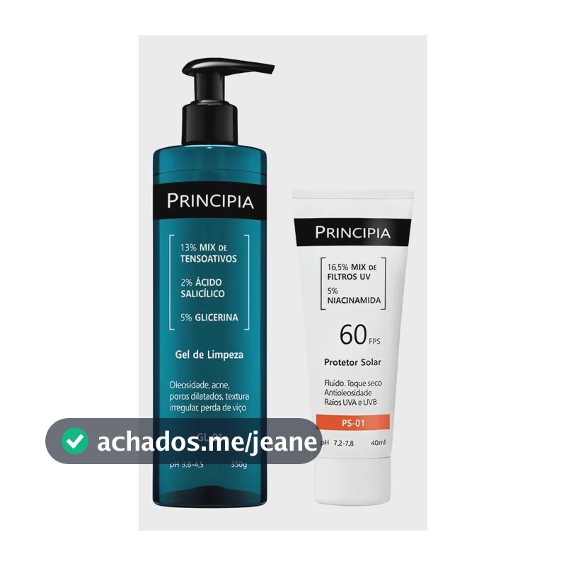 Principia Kit Gl-01 Ps-01 Gel Limpeza Protetor Solar Fps60