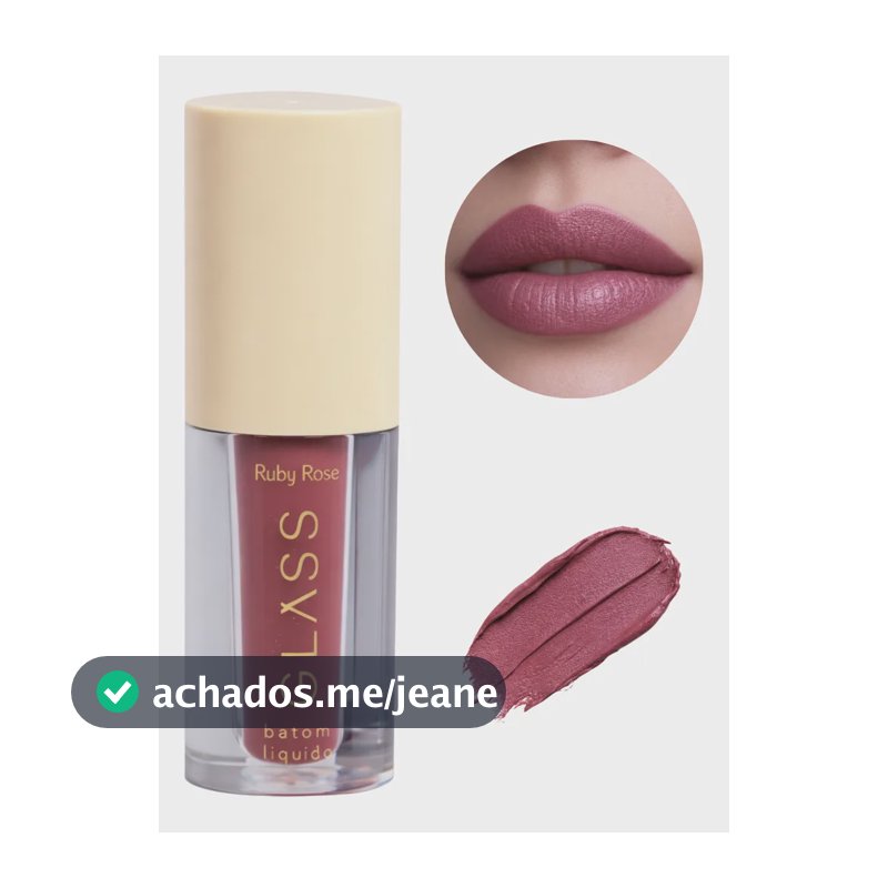 Ruby Rose - Batom Líquido Velvety Glass - Escolha Sua Cor Bg05
