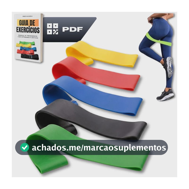 Kit 5 Faixa Elástica Super Mini Band Extensor Elástico Para Treino Resistência Funcional Academia Ginástica Yoga Esporte Banda Extra Forte De Treinamento Thera Pilates Fisioterapia Alegria