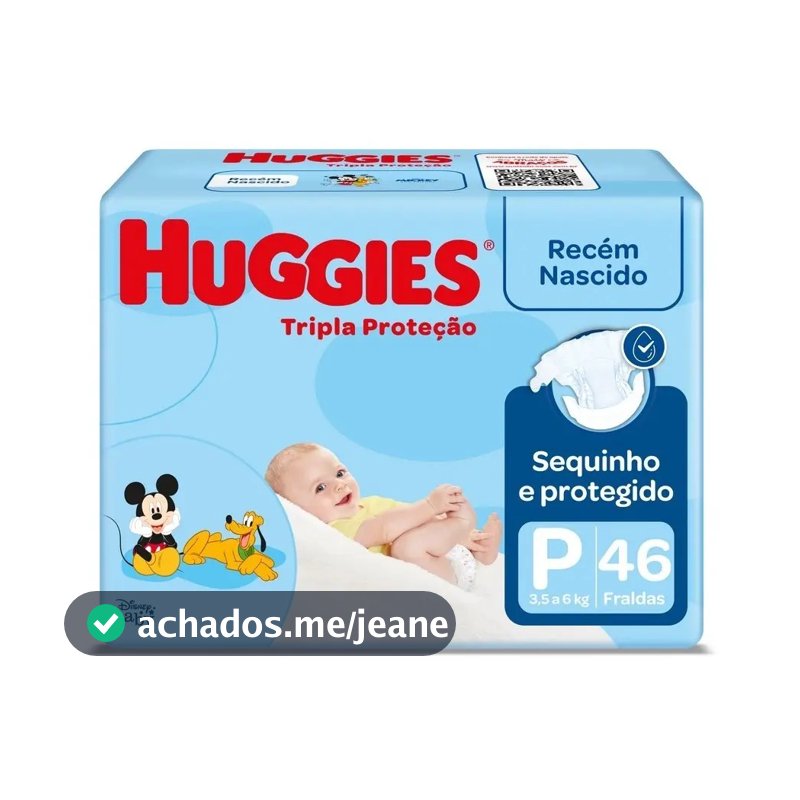 Pacote De Fraldas Tripla Proteção P Com 46 Unidades Huggies