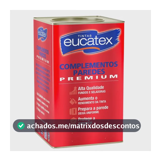 Selador Acrílico Branco Premium Maior Rendimento Eucatex Acabamento Fosco
