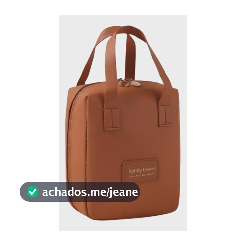 Nécessaire De Couro Viagem Bolsa De Cosméticos Marrom Lisa