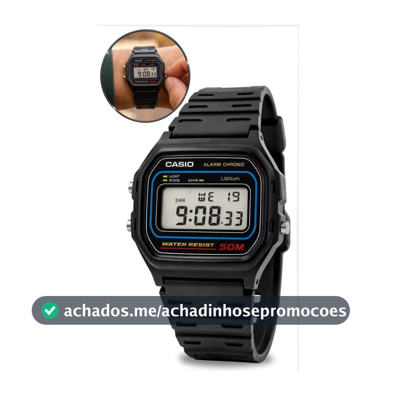 Relógio Casio Masculino Digital Preto de Resina W-59-1VQ