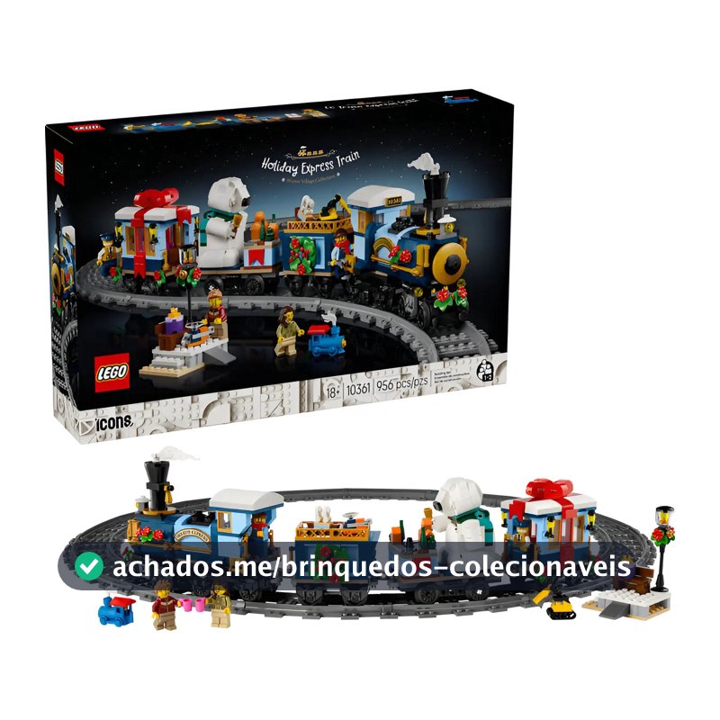 Blocos de montar Icons Trem Expresso de Férias 10361 Com 956 Peças Lego