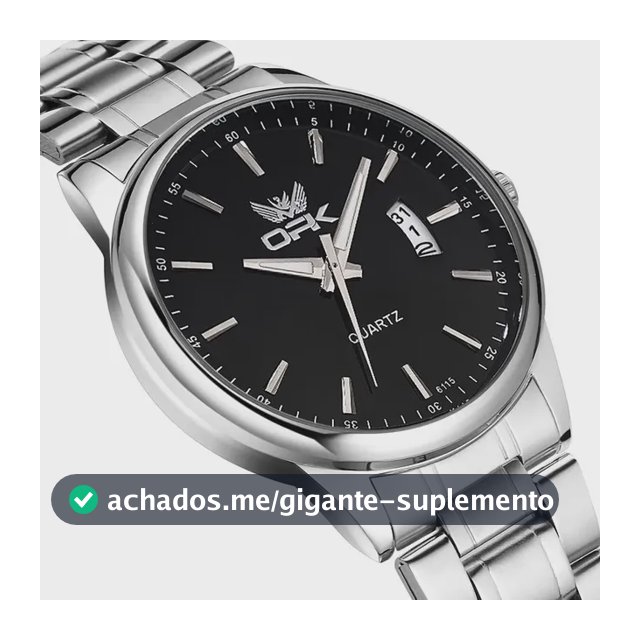 Opk Relógio Masculino Original Prata À Prova D'água 6010