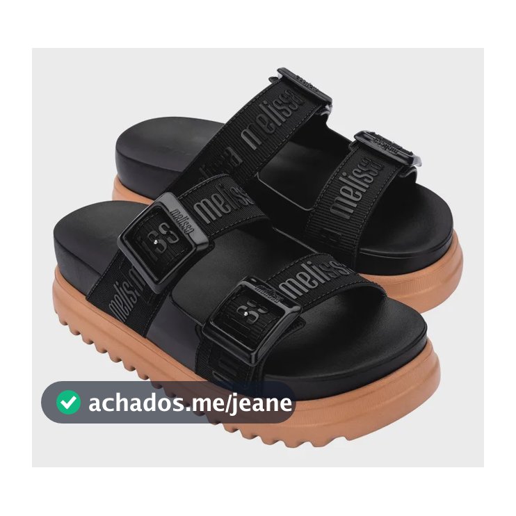 Sandália Feminina Papete Cozy M-lover Platform Melissa Preto Liso 37