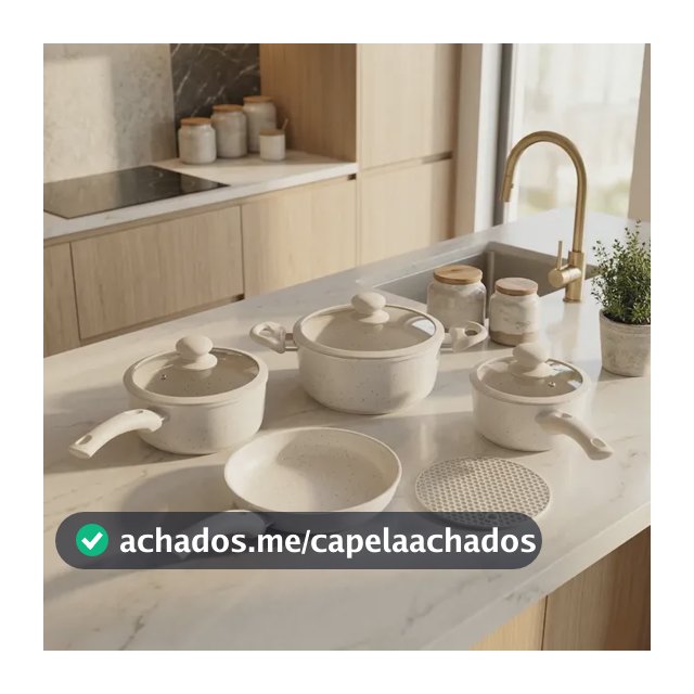 Jogo Panela Ceramica Antiaderente 5pç Tampa Silicone Induçao Bege