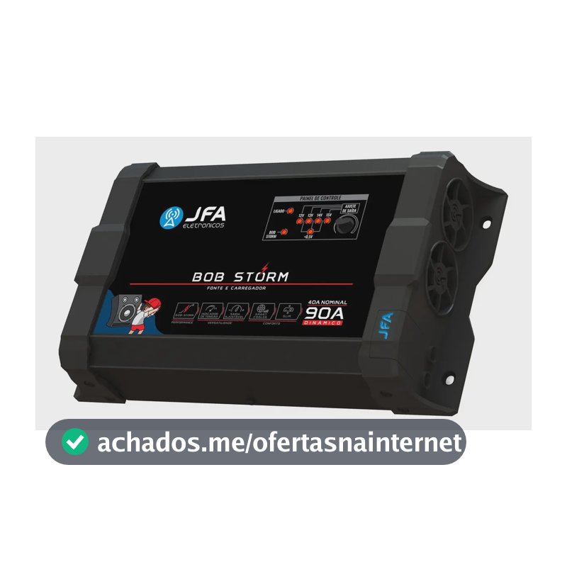 Fonte Carregador JFA Bob Storm 90A Bivolt para Som Automotivo e Projetos