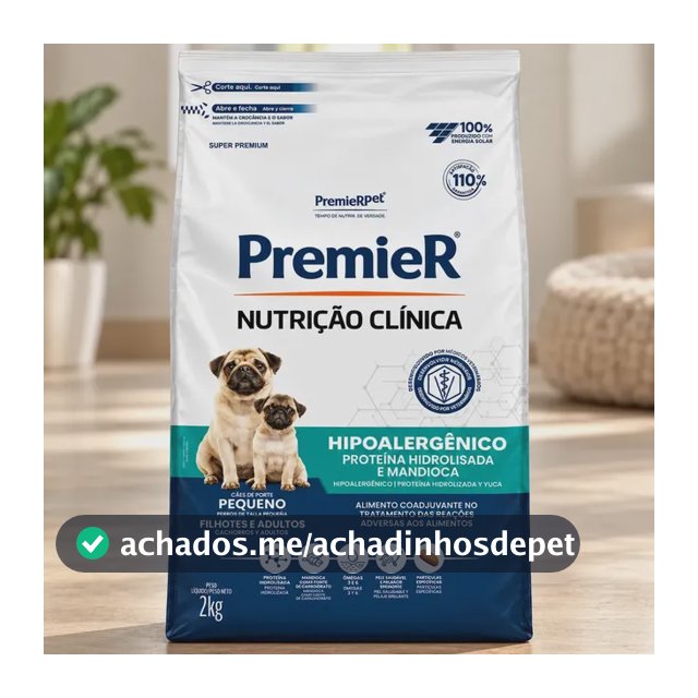 Ração Seca Premier Cão Pequeno Hipoalergênica Mandioca 2kg