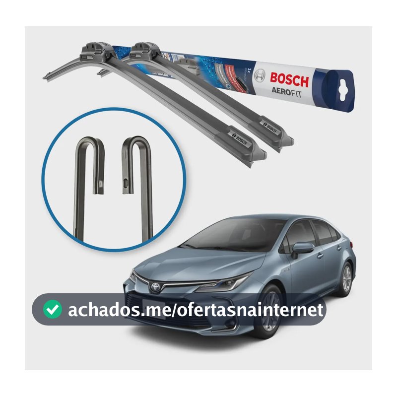 Palheta Limpador Parabrisa Original Bosch Aerofit Gancho Palheta Bosch Toyota Corolla - Ano 2020 A 2022