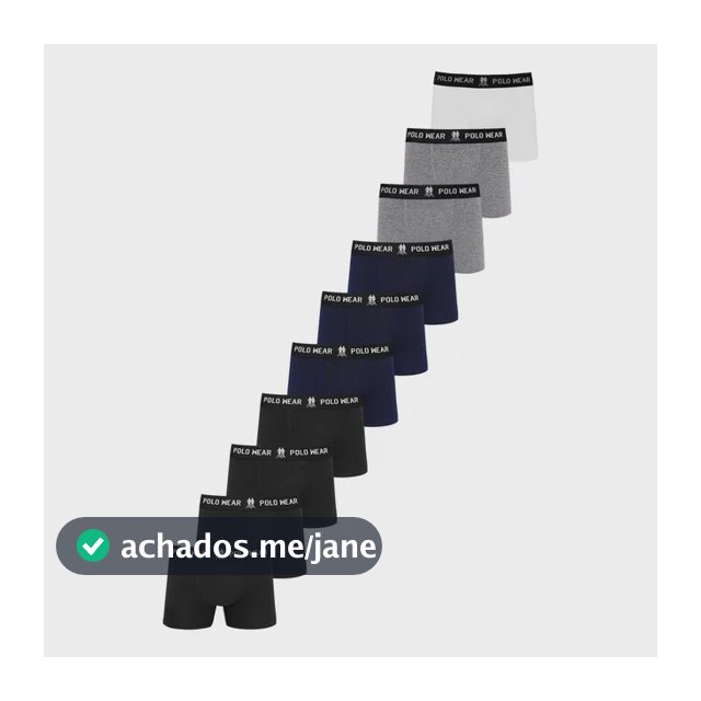 Kit 10 Cuecas Algodão Polo Wear Sortido