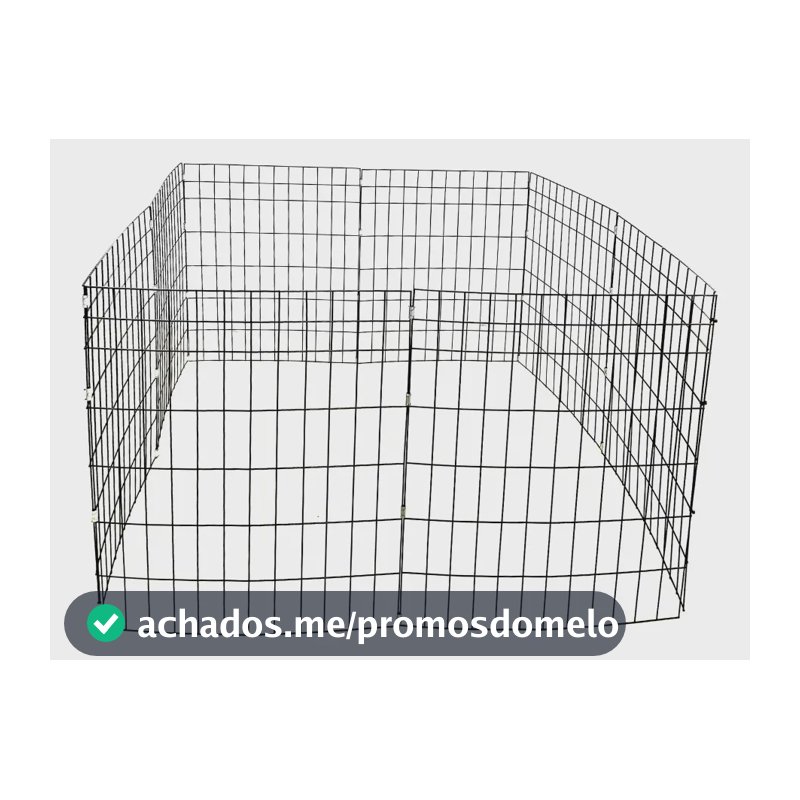Cercadinho Móvel Pet Cachorro Gato 8 Telas Área 100x100cm Preto