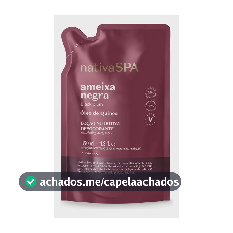 Refil Loção Desodorante Hidratante Corporal Nativa Spa Ameix