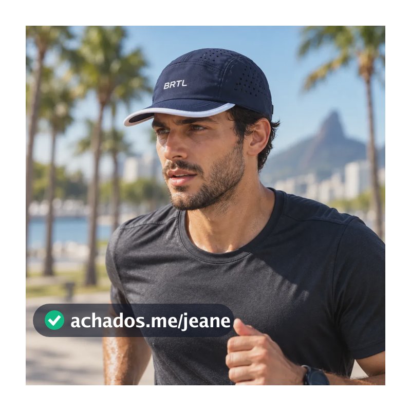 Boné Corrida Aba Flexível Leve Impermeável Proteção Solar Uv Azul-marinho Único Adulto