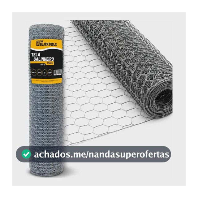 Tela De Arame Galvanizado Horta Galinheiro Fio 23 1,50x50m Bcg150 - The Black Tools
