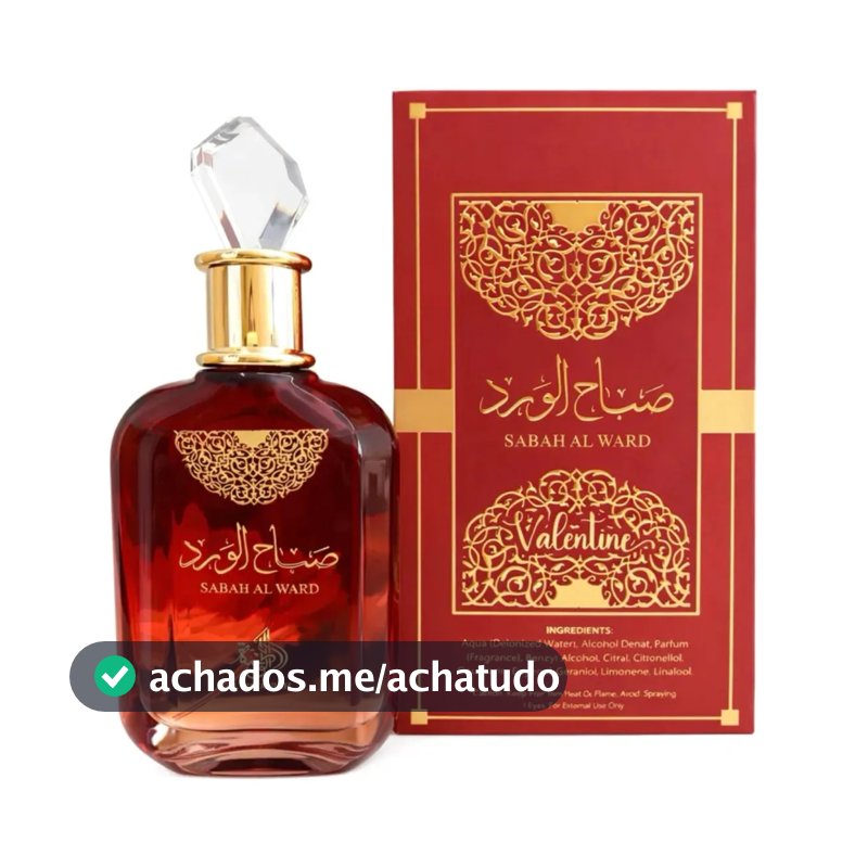 Perfume Sabah Al Ward Valentine Al Wataniah Feminino 100ml - Eau de Parfum Original Árabe Luxo Alta Fixação Doce Floral