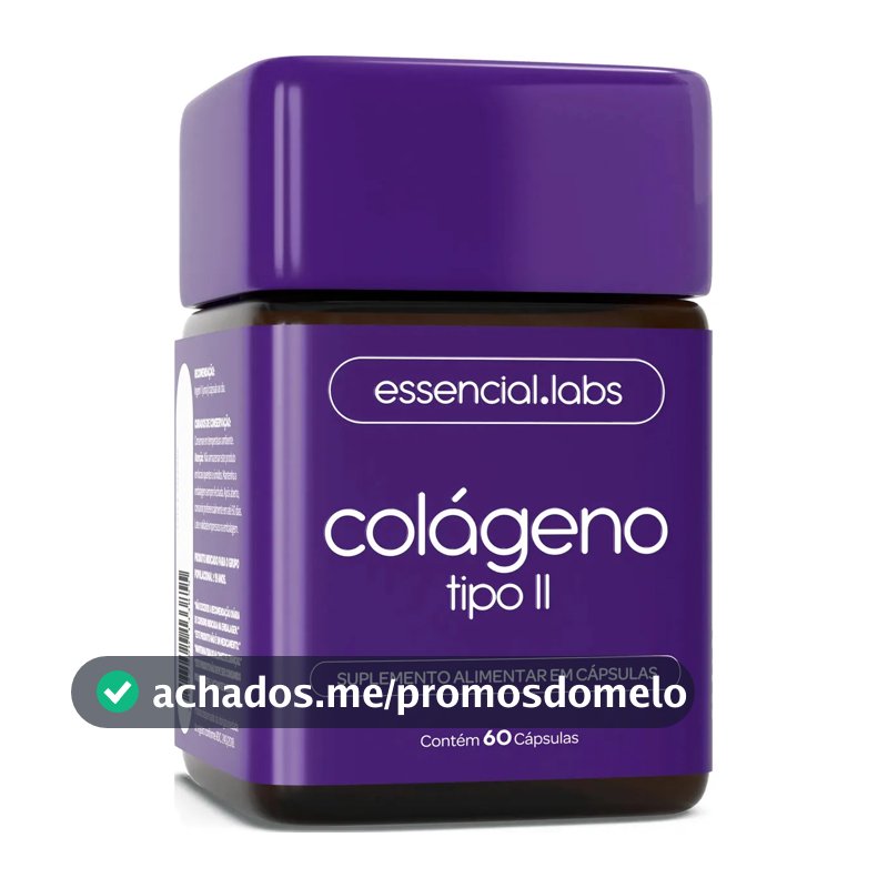 COLÁGENO TIPO 2 com 45mg - Fórmula Exclusiva com Máxima Concentração e Biodisponibilidade - 60 Cápsulas