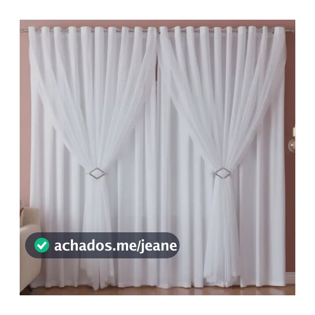 Cortina Lorena 3,00m X 2,40 Altura Voil Com Forro Luxo