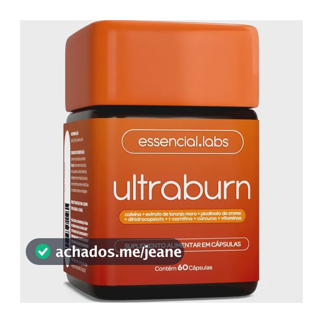 Ultraburn - Termogênico Com Fórmula Exclusiva Contendo L-carnitina + Cafeína + Laranja Moro + Cúrcuma + Dihidrocapsiato (dhc) + Picolinato De Cromo + Vitamina - 60 Cápsulas Sem Sabor