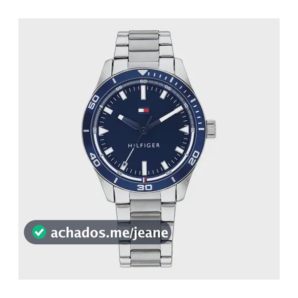 Relógio Tommy Hilfiger Masculino Aço Prateado 1791817 Azul