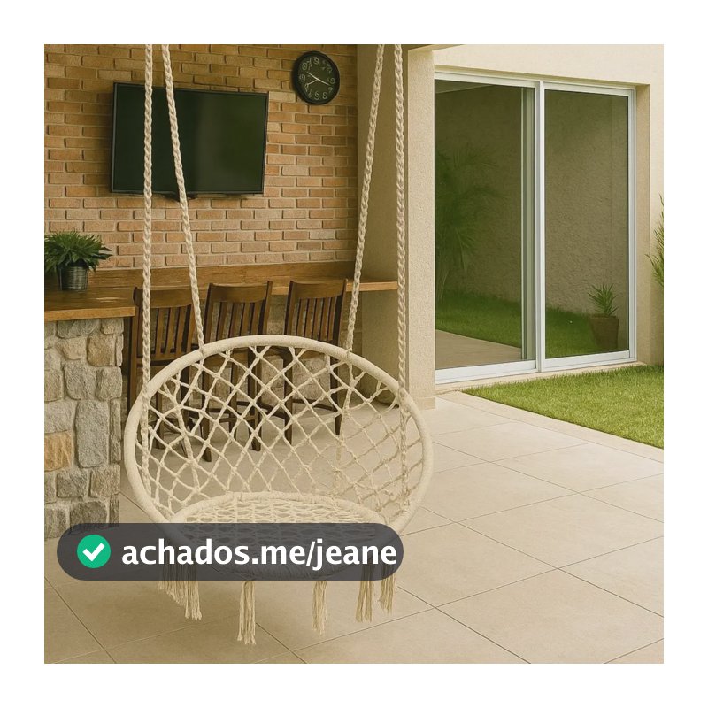 Cadeira De Balanço Rede Suspensa Luxo P/ Área Gourmet Jardim