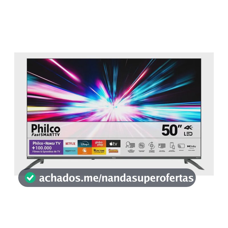 Smart TV 50” Philco PTV50VA4REGB Roku TV LED Dolby Audio