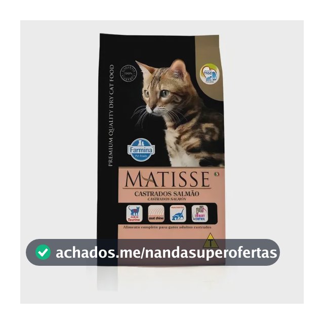 Ração Seca Matisse Gato Castrado Salmão 7,5kg