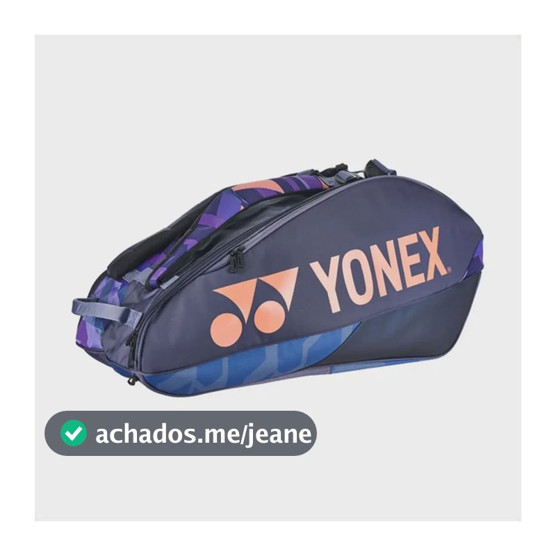 Raqueteira Yonex Pro Midnight Navy X6 Dupla Roxa E Laranja