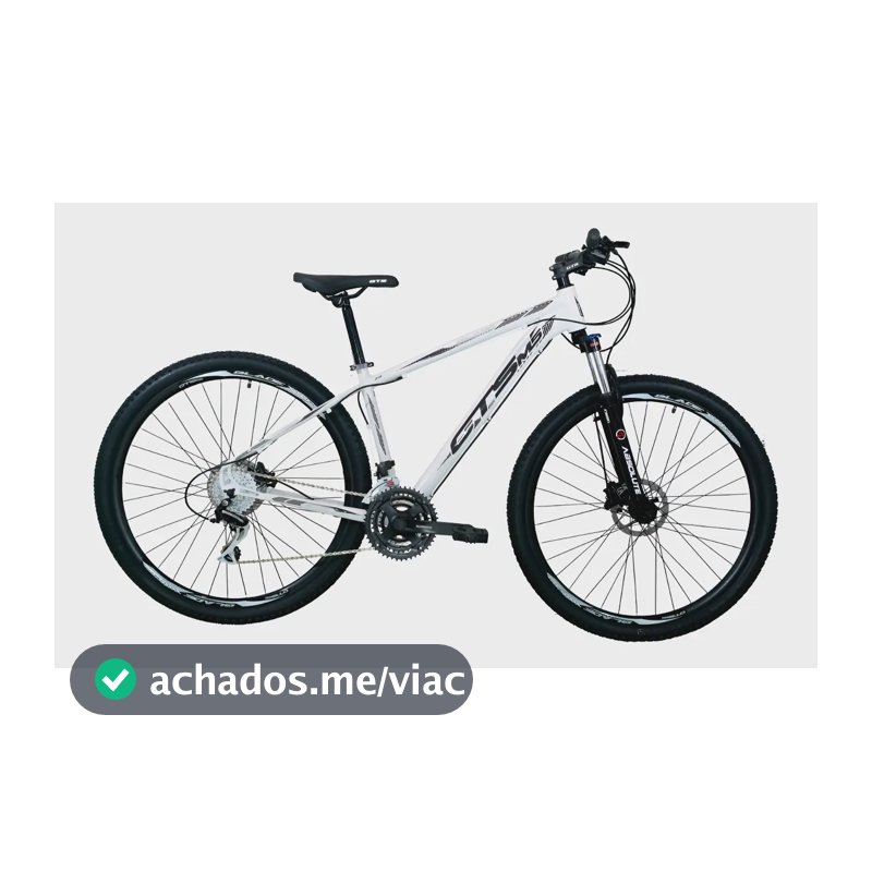Bicicleta Gts Pro M5 Aro 29 Freios A Disco Câmbios Shimano Cor Branco/preto Tamanho Do Quadro 21
