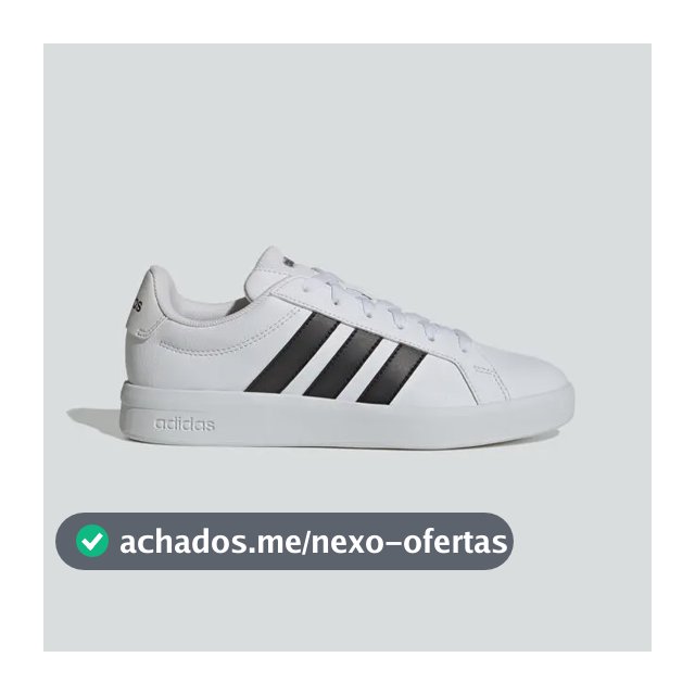 Tênis Feminino Grand Court Base 3.0 adidas Branco E Preto Liso 35 Br