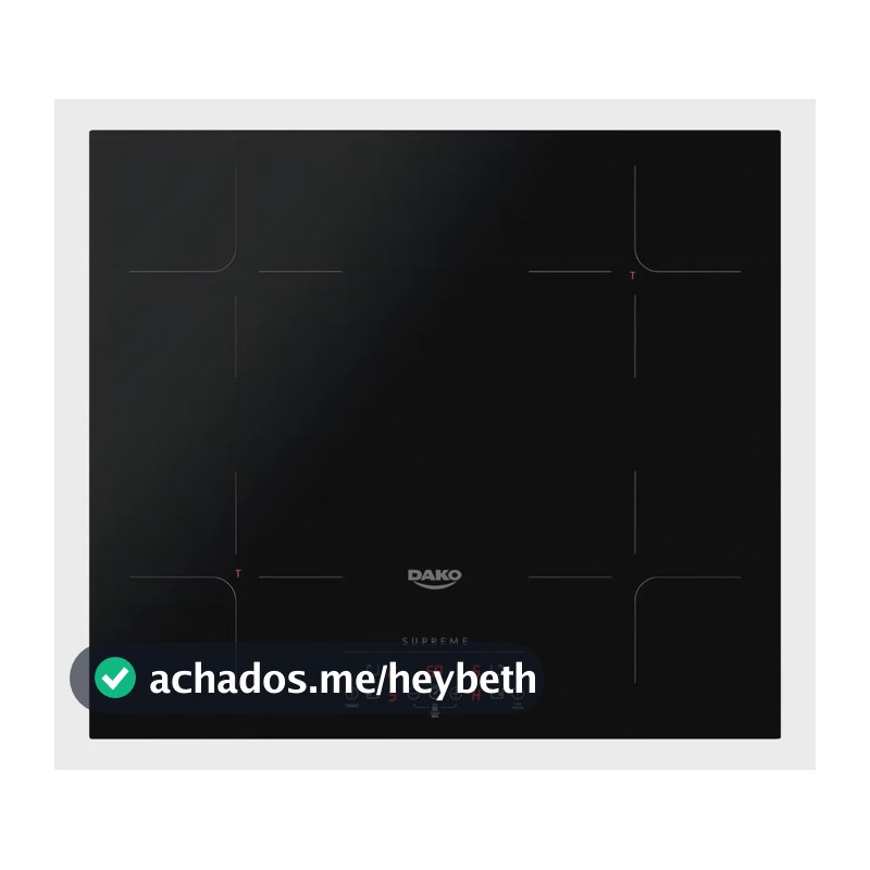 Cooktop de Indução 4 Bocas Dako Supreme Preto com Trava de Segurança