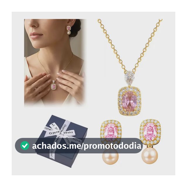 Conjunto Colar E Brincos Pérola Gota Feminino