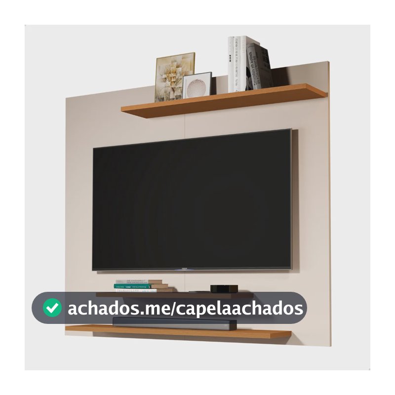 Painel Para Tv Até 40 Polegadas Estante Rack Sala Off White Off White/nature