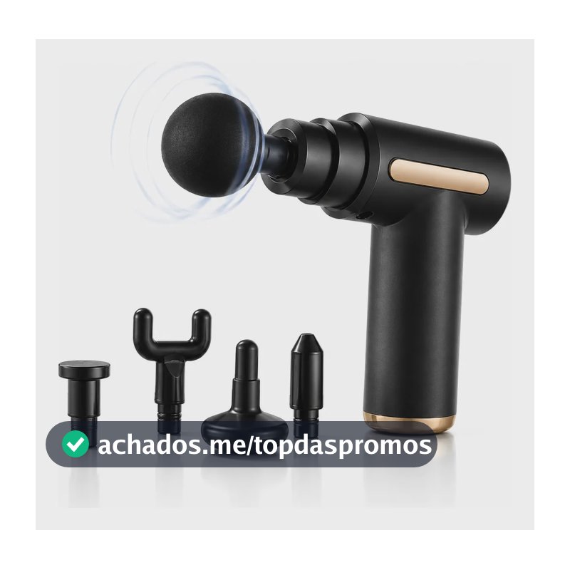 Massageador Pistola Elétrica Profissional Muscular Portátil 127/220v Preto