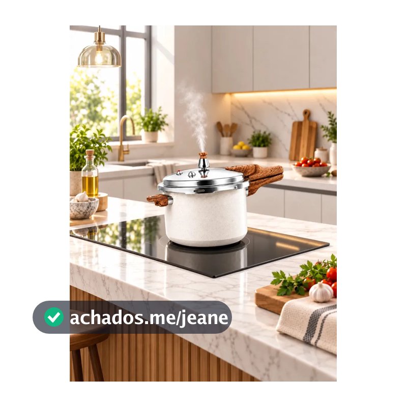 Panela Pressão Cerâmica Antiaderente 4,2 Litros Indução e Fogão Tradicional 4 Válvulas De Segurança Starhouse