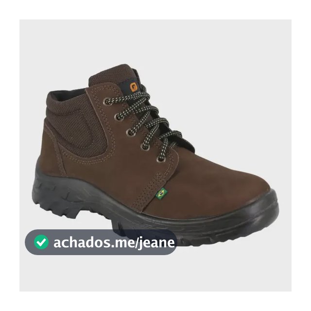 Botina De Segurança Ecosafety Nobuck Marrom Café Ca 40677