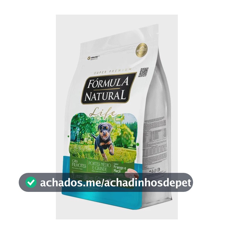 Fórmula Natural Super Premium Life ração cães filhotes portes médio e grande 10,1kg
