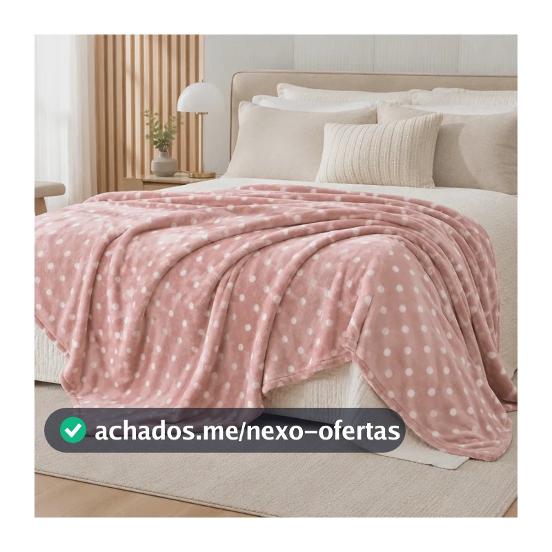 Manta Soft Poá Rose Bolinhas Para Cama Casal Cobertor Dia A Dia Luxo