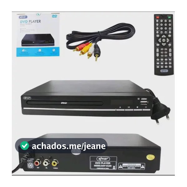 Dvd Player Knup KP-D120 Preto Mp3 Ripping Media Player USB Pen Drive