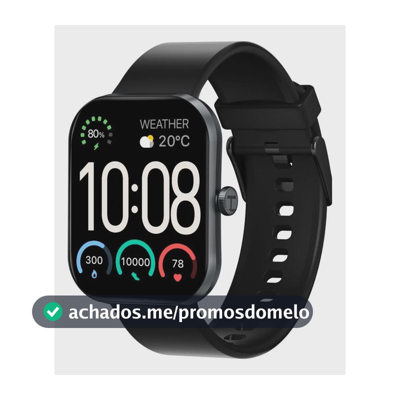 Relógio Digital S6 H A Y L O U Watch S6 Tela Hd 2.01 Preto
