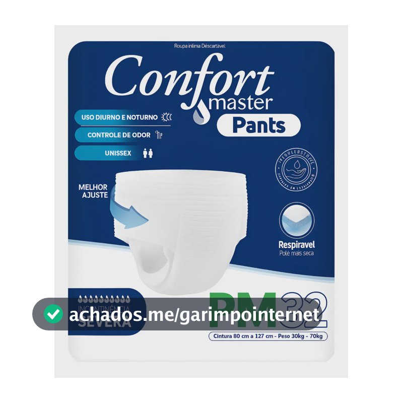 Fralda Geriátrica Adulto Confort Master Pants | Tamanho P/M | 32 Unidades