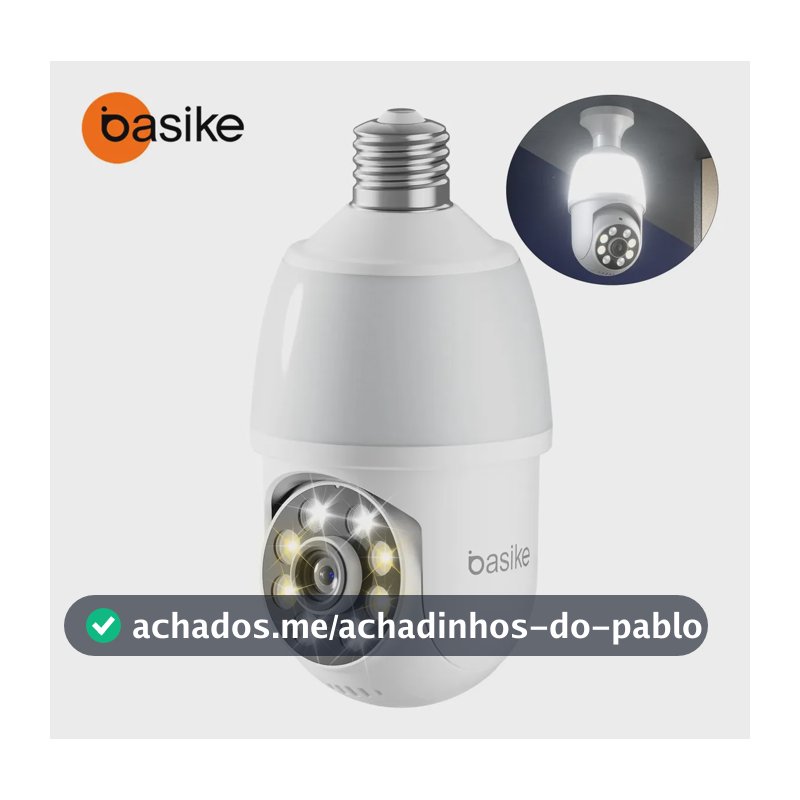 2026 Câmera Lâmpada Inteligente Seguranca Wifi Interna/Externa com Luz LED, PTZ 360° Full HD 1080p, APP ICSEE Soquete E27 com Visão Noturna Áudio Bidirecional Câmera Residencial Ip66 À Prova D'água
