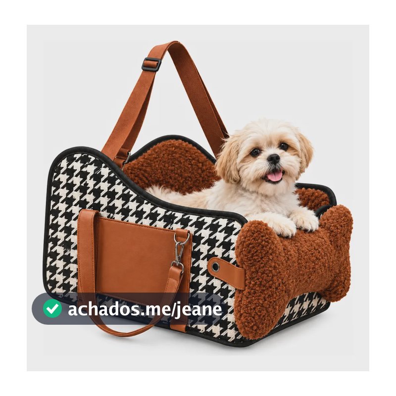 Cadeirinha Pet Dobrável Para Carro Cães E Gatos Até 7kg Marrom