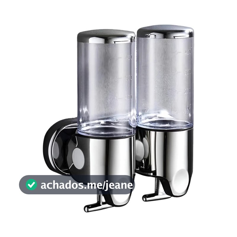 Dispenser de Parede Tapu2You Home Plástico ABS e aço inoxidável Saber Shampoo Condicionador 500ml
