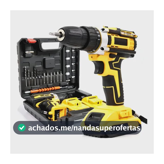 Parafusadeira Furadeira 48v Profissional 2 Baterias Sem Fio Amarelo 127/220v 50hz/60hz
