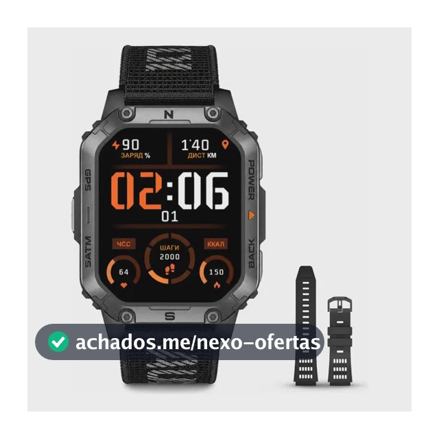 Relógio Smartwatch Aurafit G15 Com Gps E À Prova D'água 3atm Preto Mesh