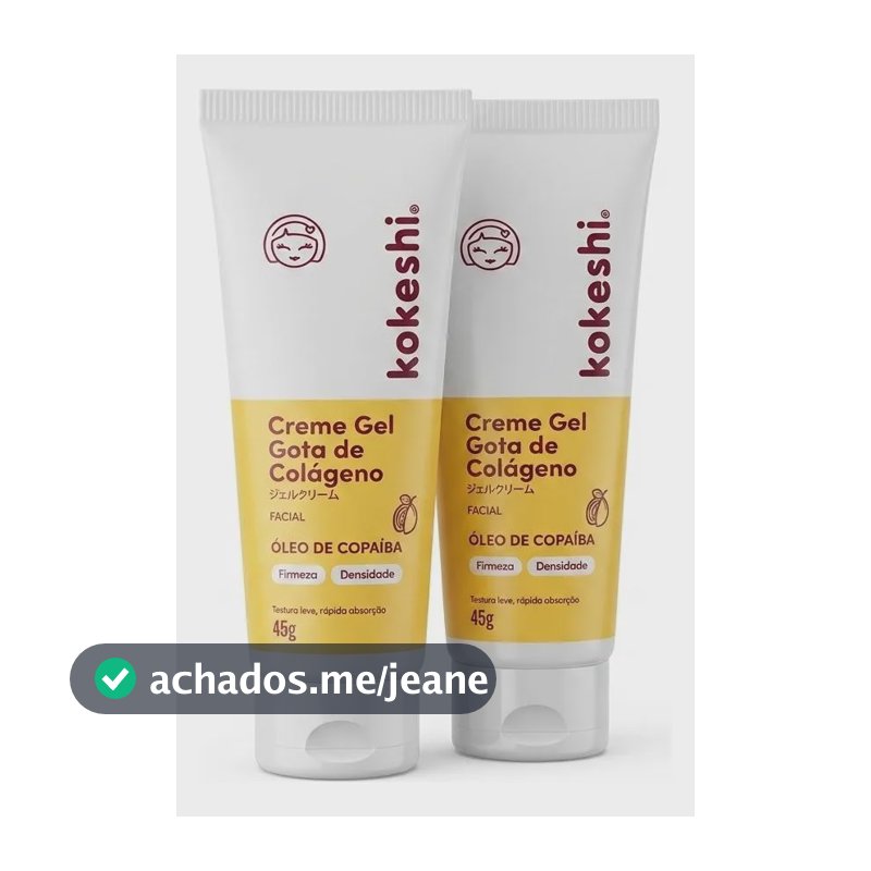 Kokeshi 02 Hidratantes Gota De Colágeno 45g Firmeza Da Pele